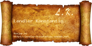 Lendler Konstantin névjegykártya